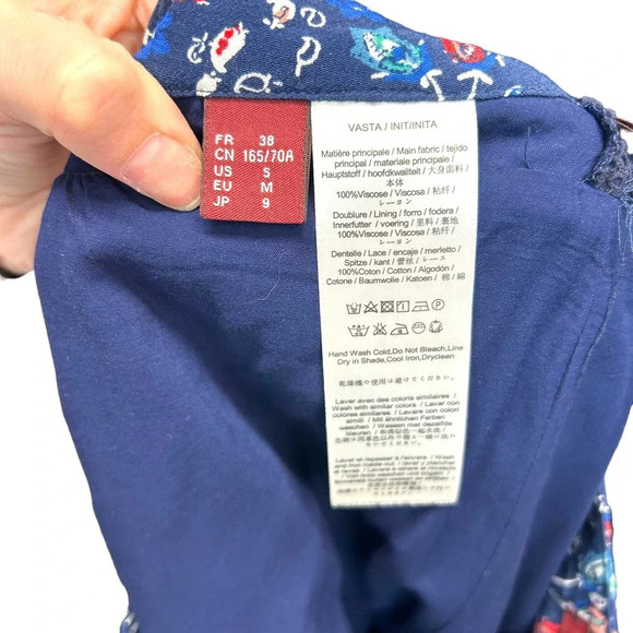 Comptoir Des Cottoniers Blue Floral Skirt Set Skirt and Blouse‎ Size Large - Picture 11 of 11